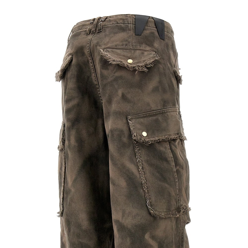Pantalone cargo 'Vivi' in denim hand-sprayed