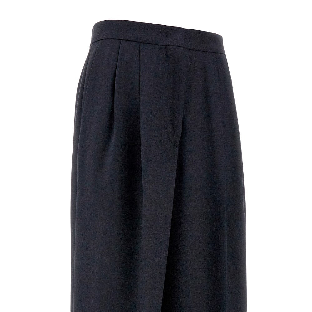 Wide-leg wool-blend pants with darts