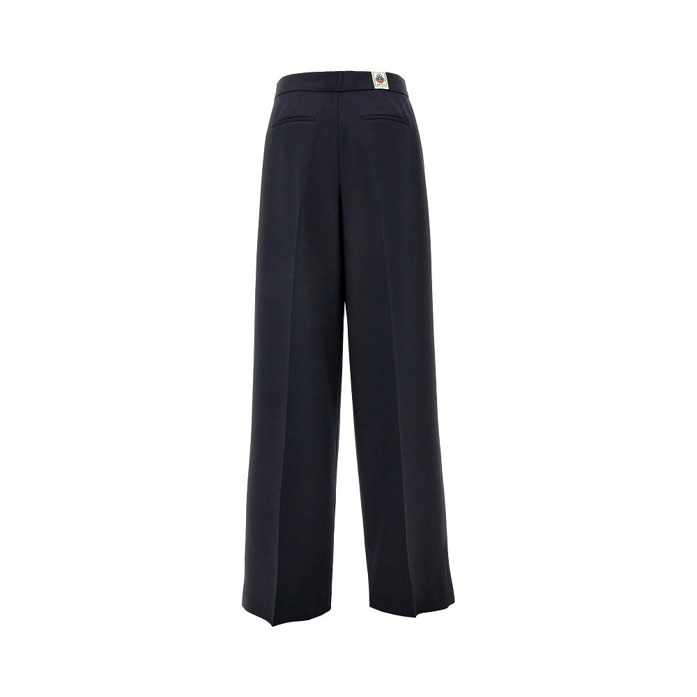 Wide-leg wool-blend pants with darts