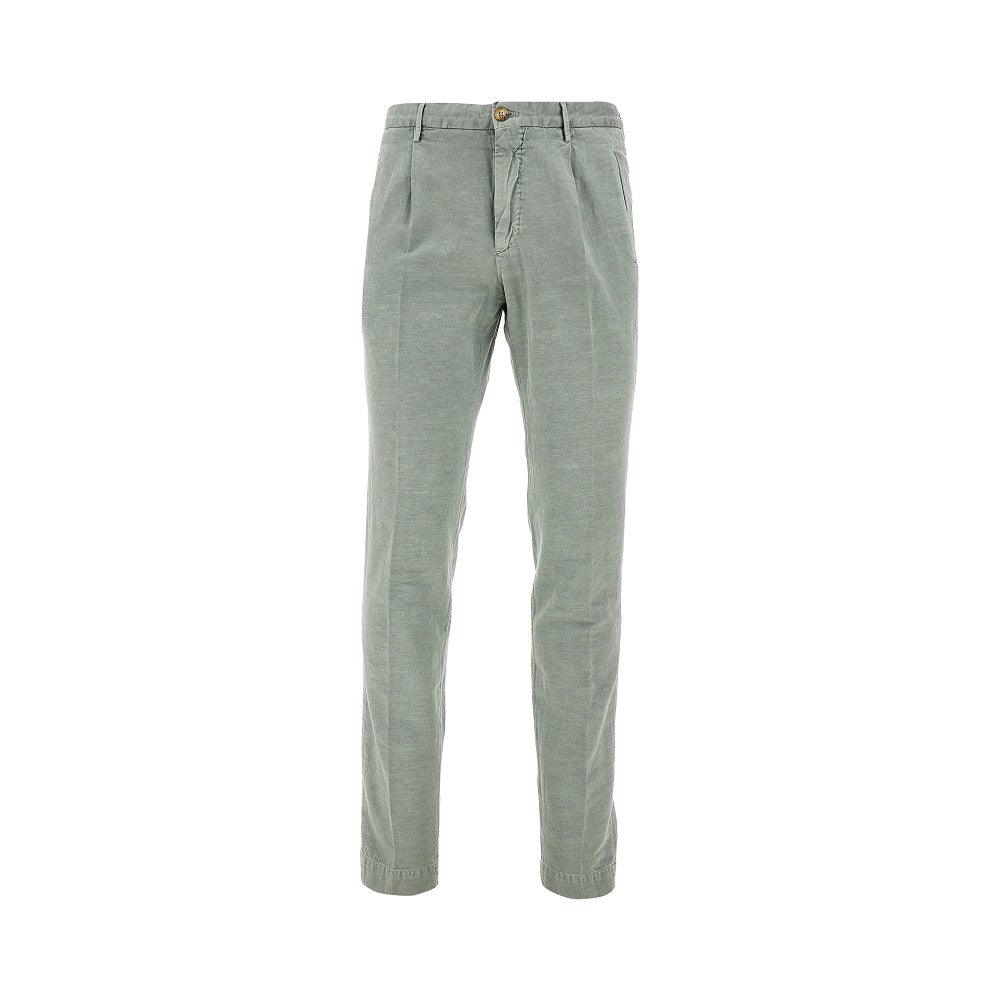 Pantalone Tapered Fit in cotone e lino