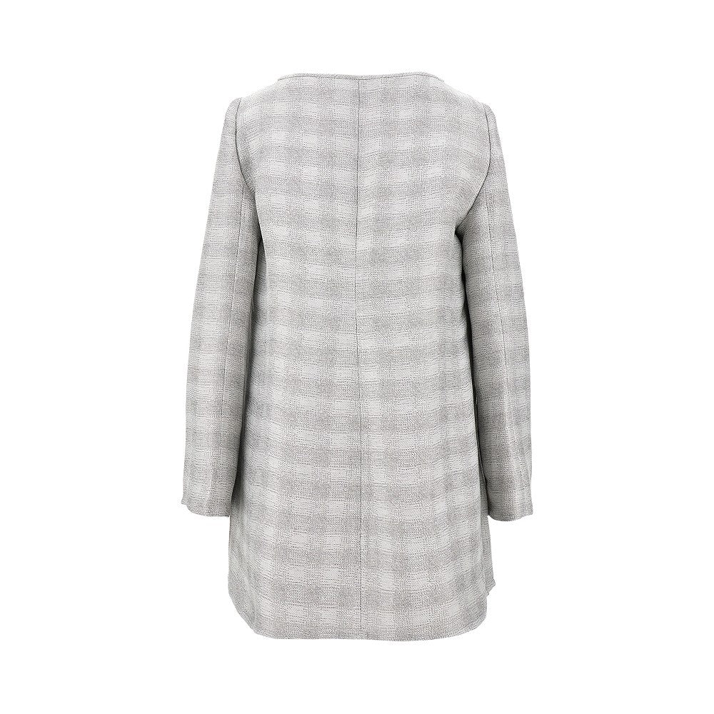 Top in misto lino check