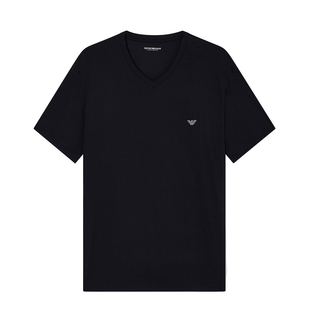 T-shirt in modal stretch con logo ricamato