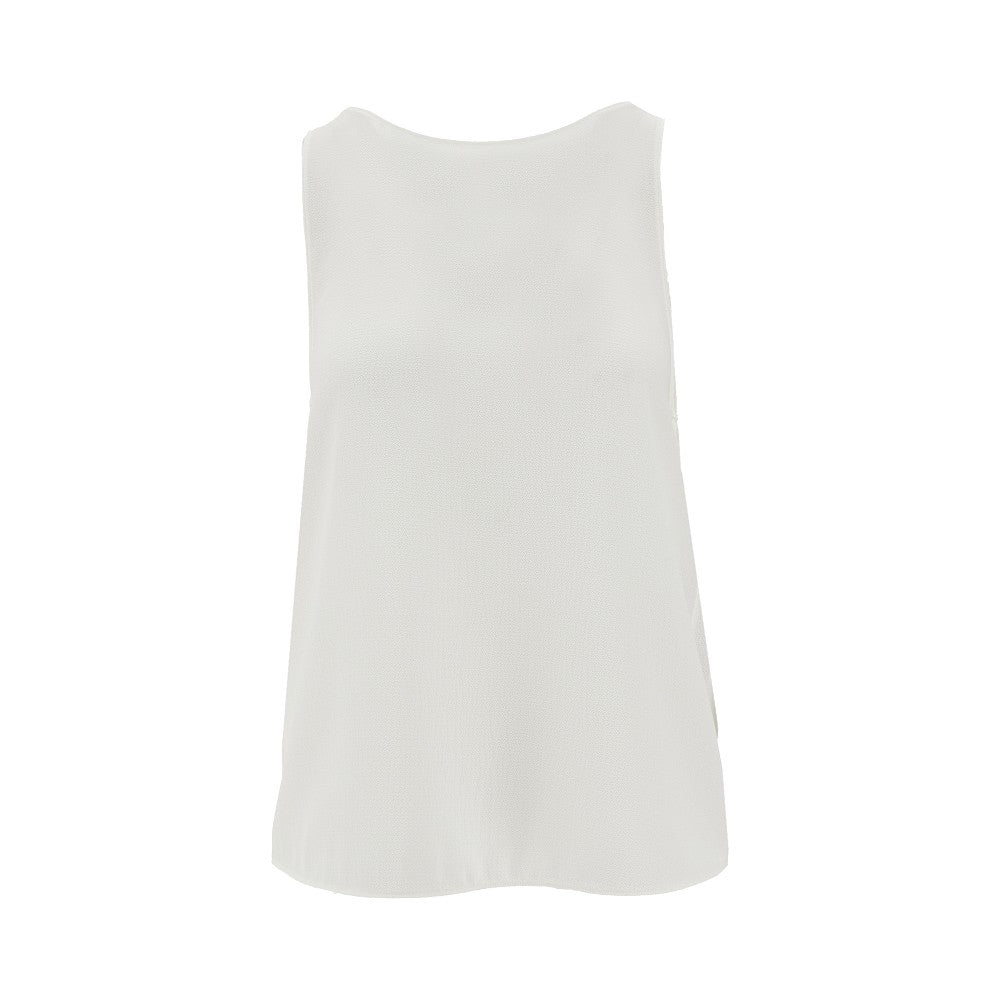 Top in crepe con bottoni sul retro