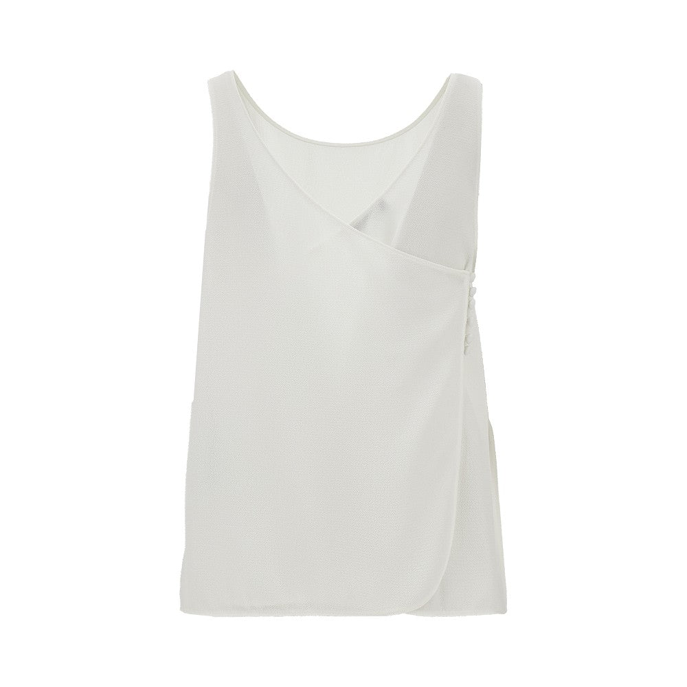 Top in crepe con bottoni sul retro