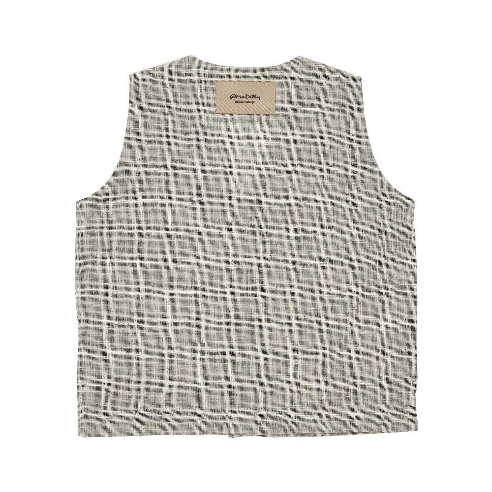 Gilet in misto lino e cotone