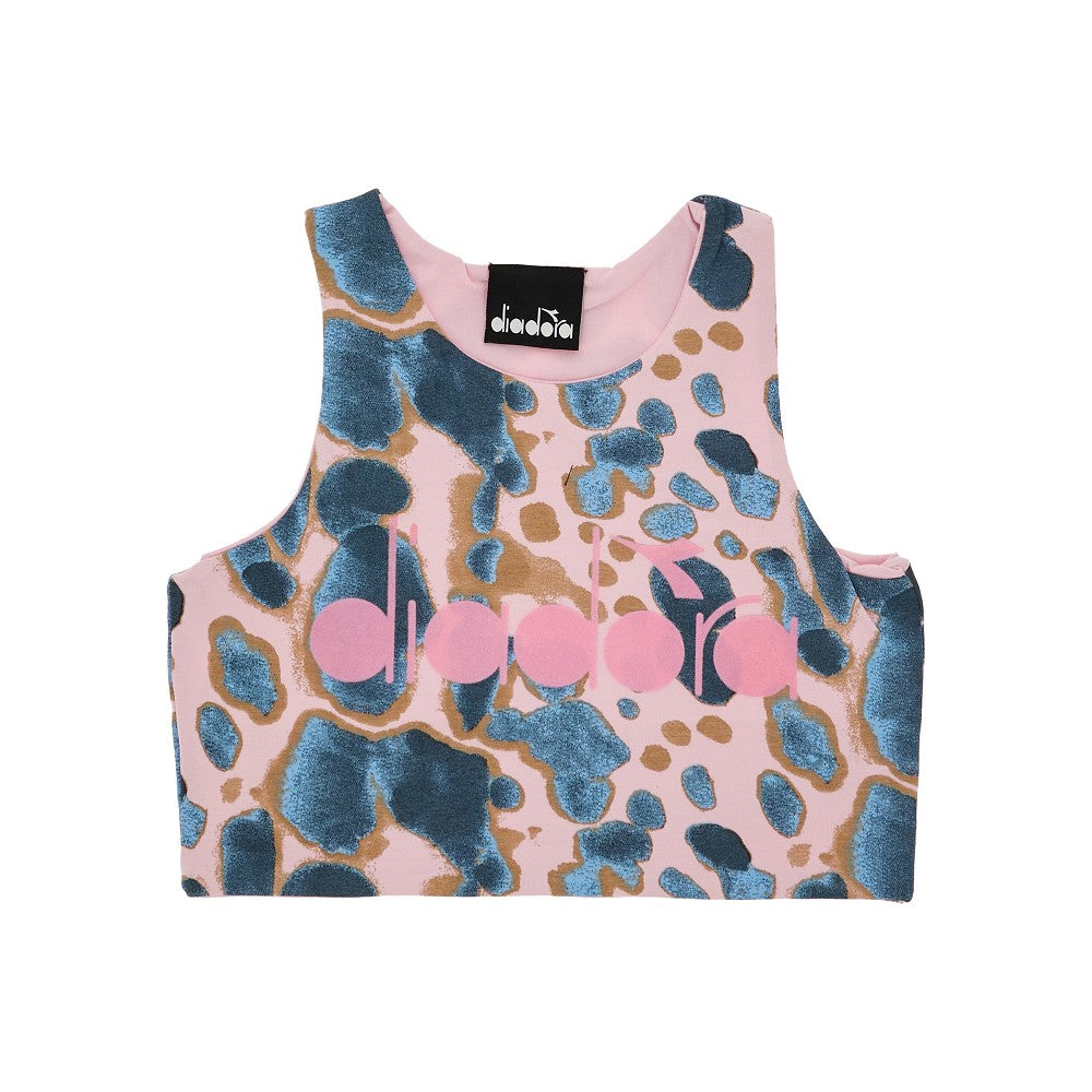 Stretch cotton cropped top