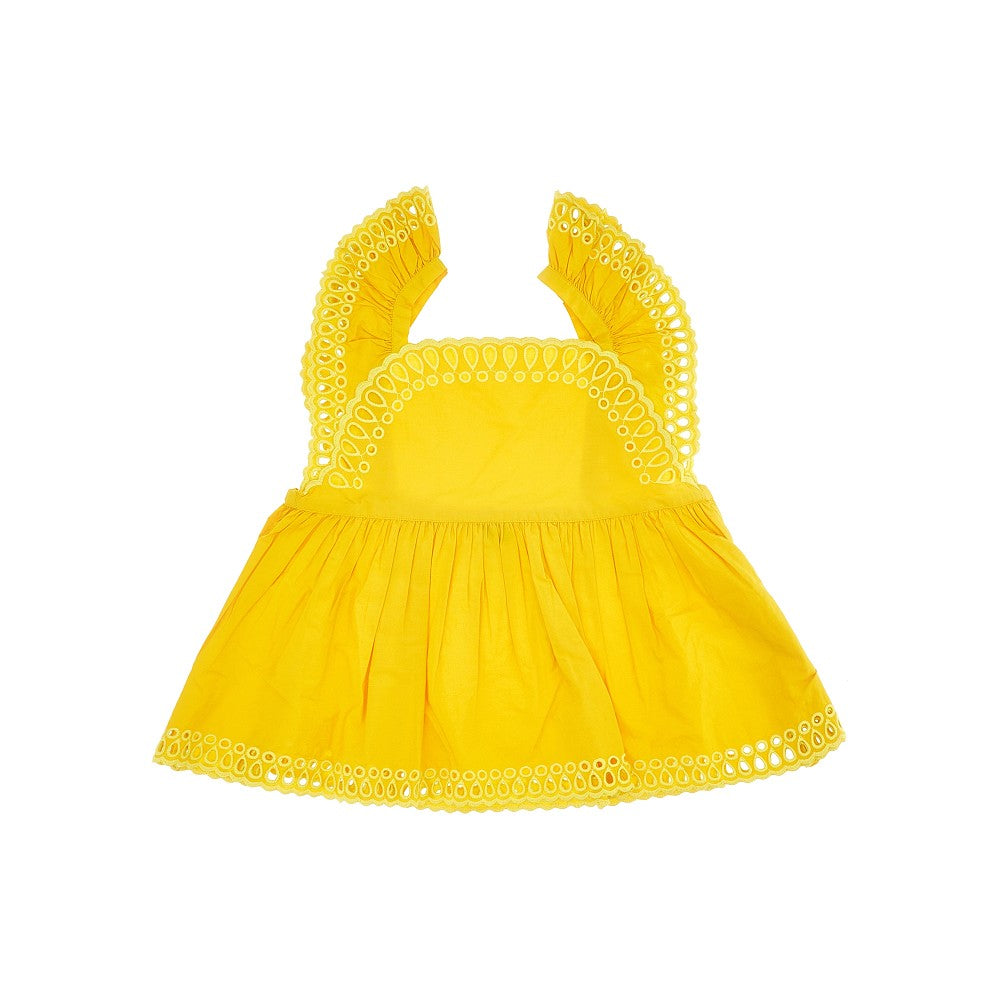 Top in cotone biologico ricamato