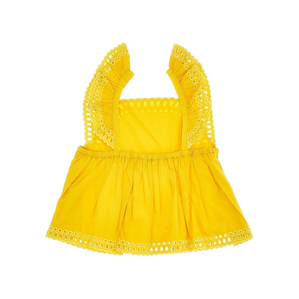 Top in cotone biologico ricamato