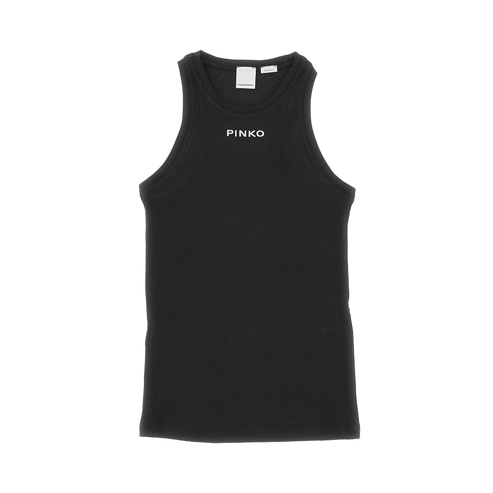 Lettering logo ribbed tank top