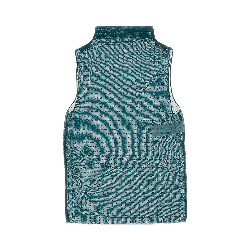 Top in tulle con strass