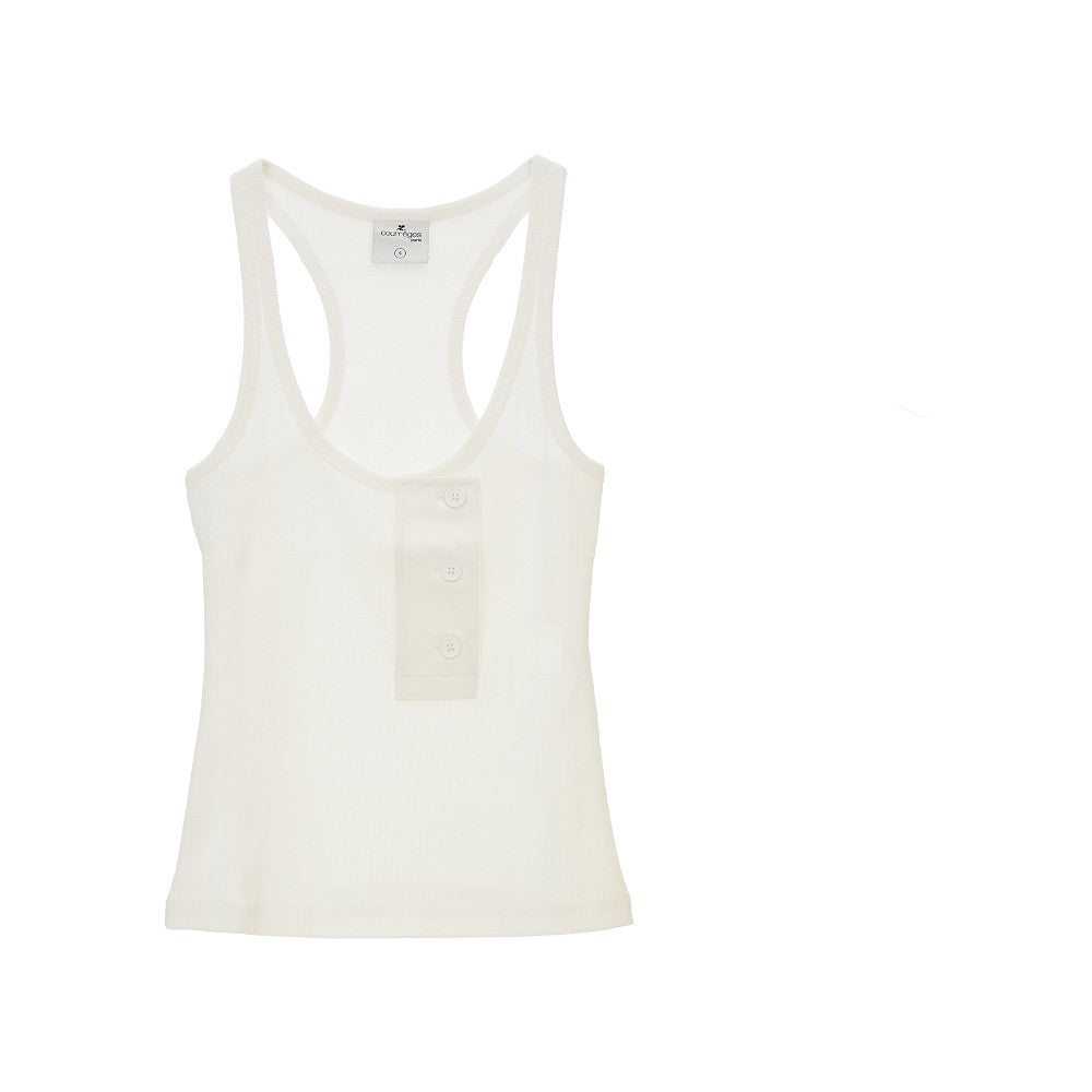 Oblique 90's ribbed tank top