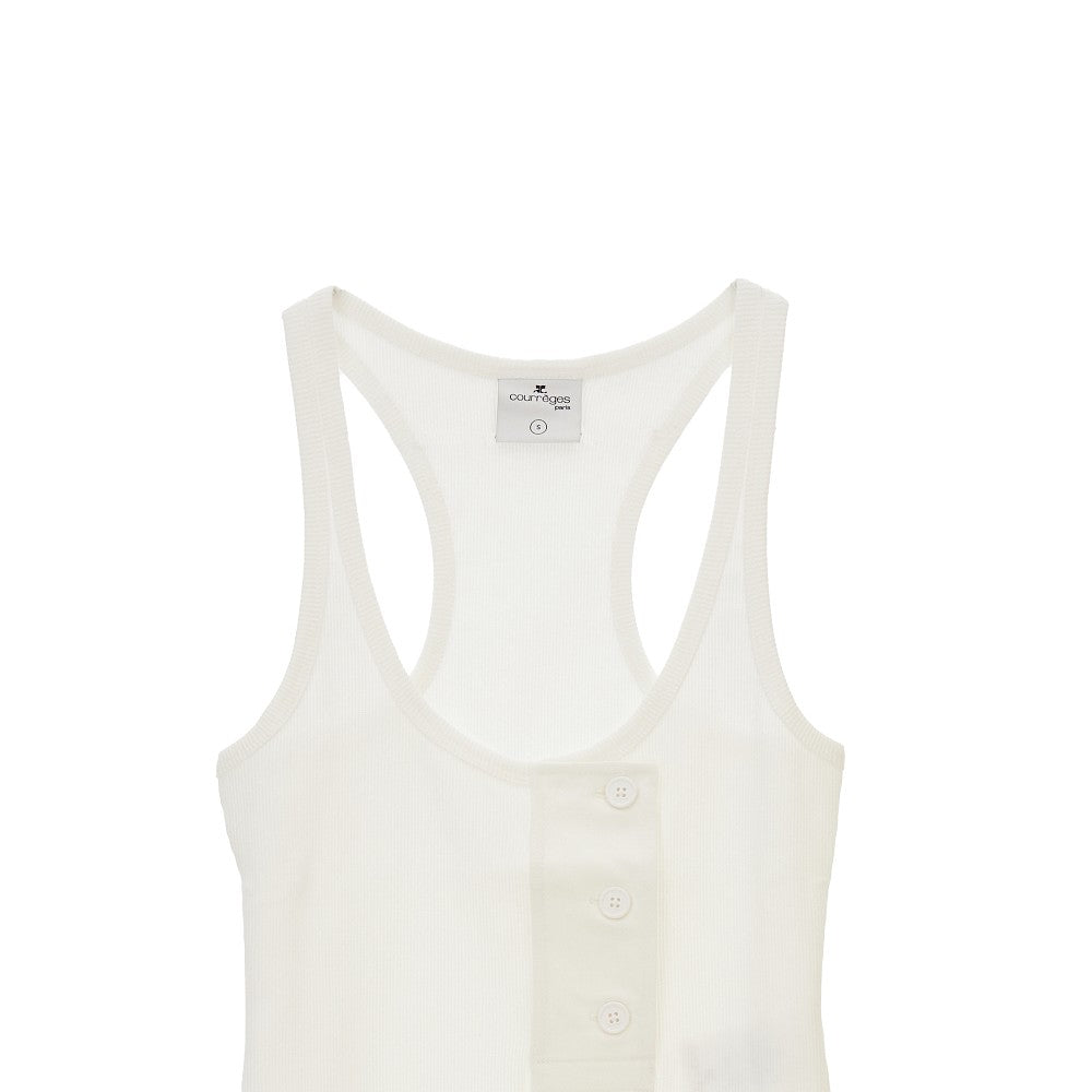 Oblique 90's ribbed tank top