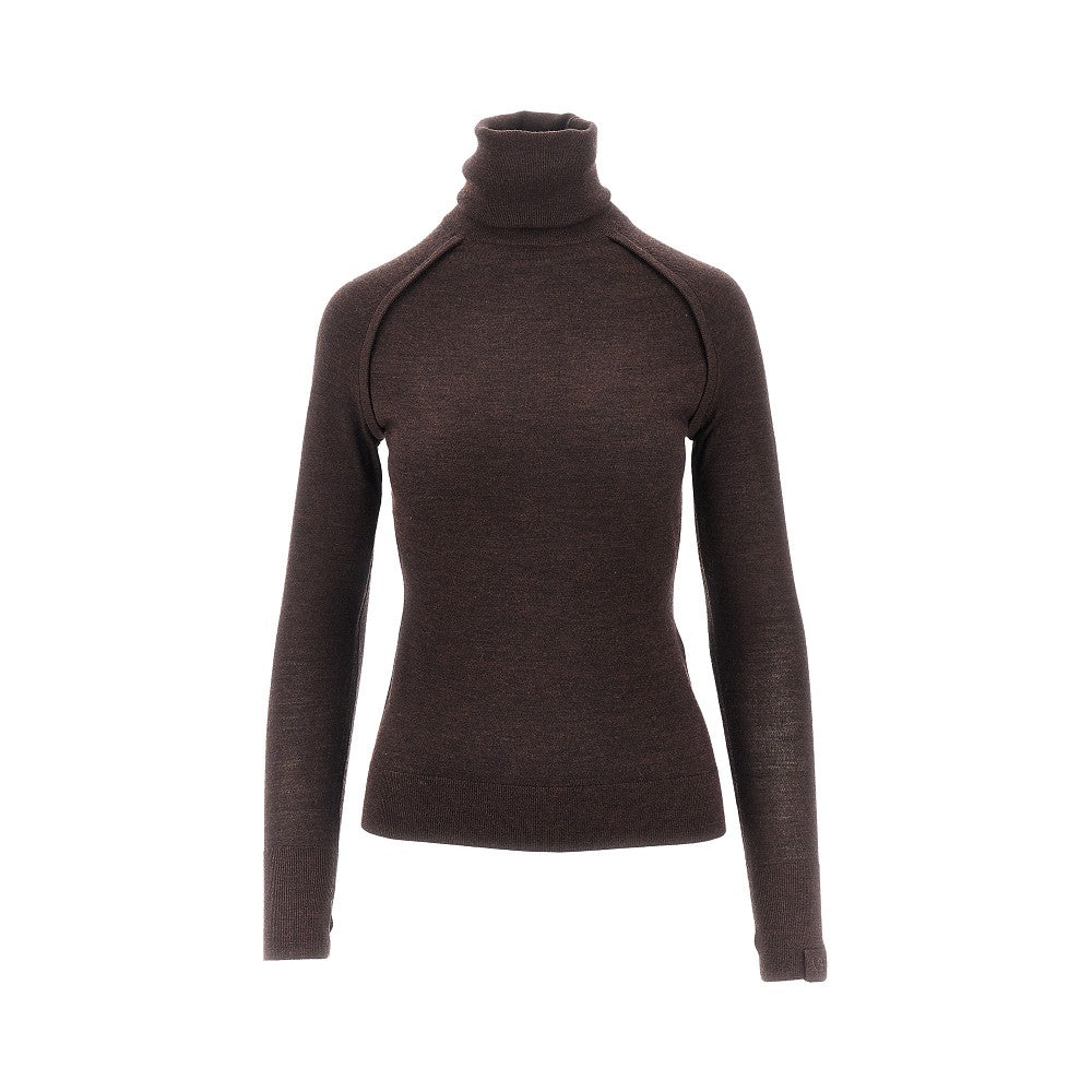 Mélange merino wool turtleneck sweater