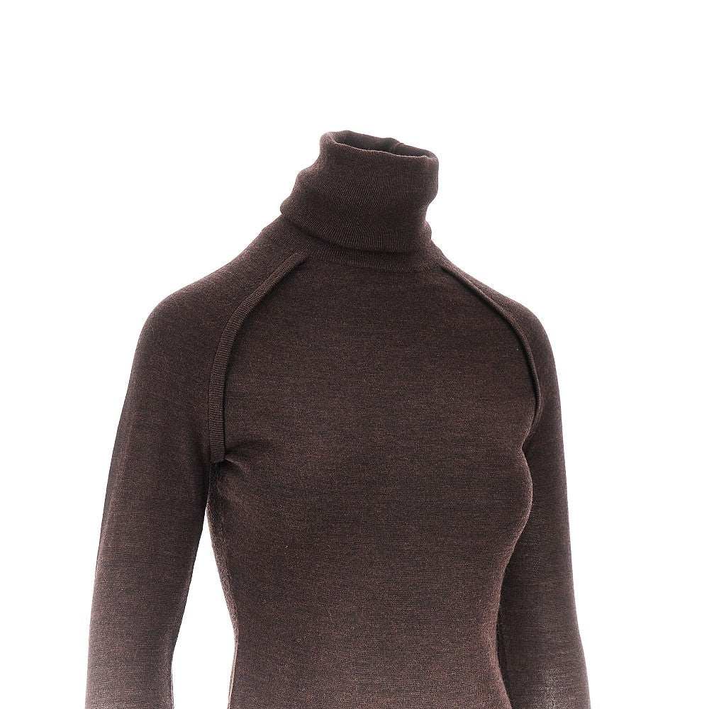 Mélange merino wool turtleneck sweater
