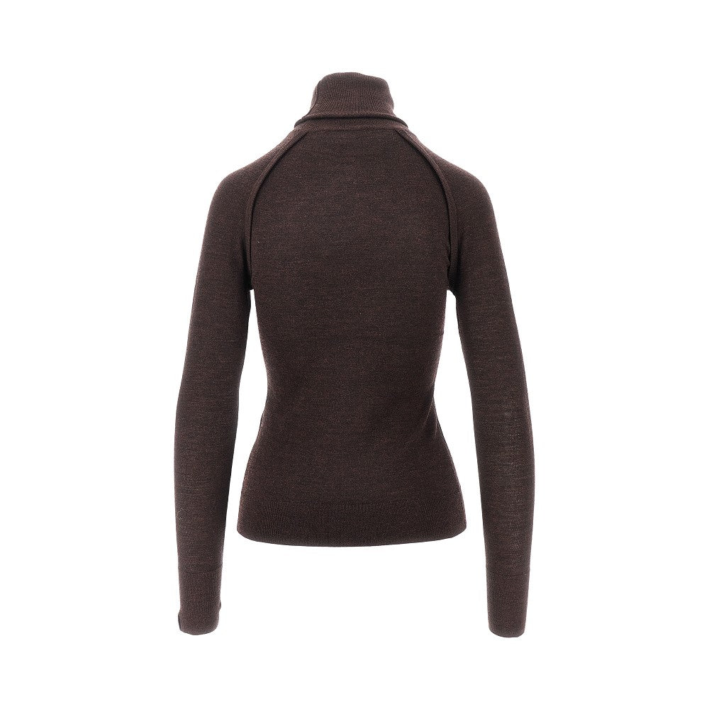 Mélange merino wool turtleneck sweater