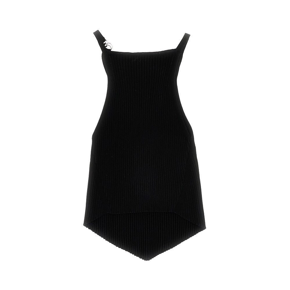 Buckle ribbed knit top