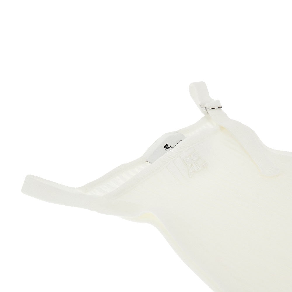 Buckle ribbed knit top