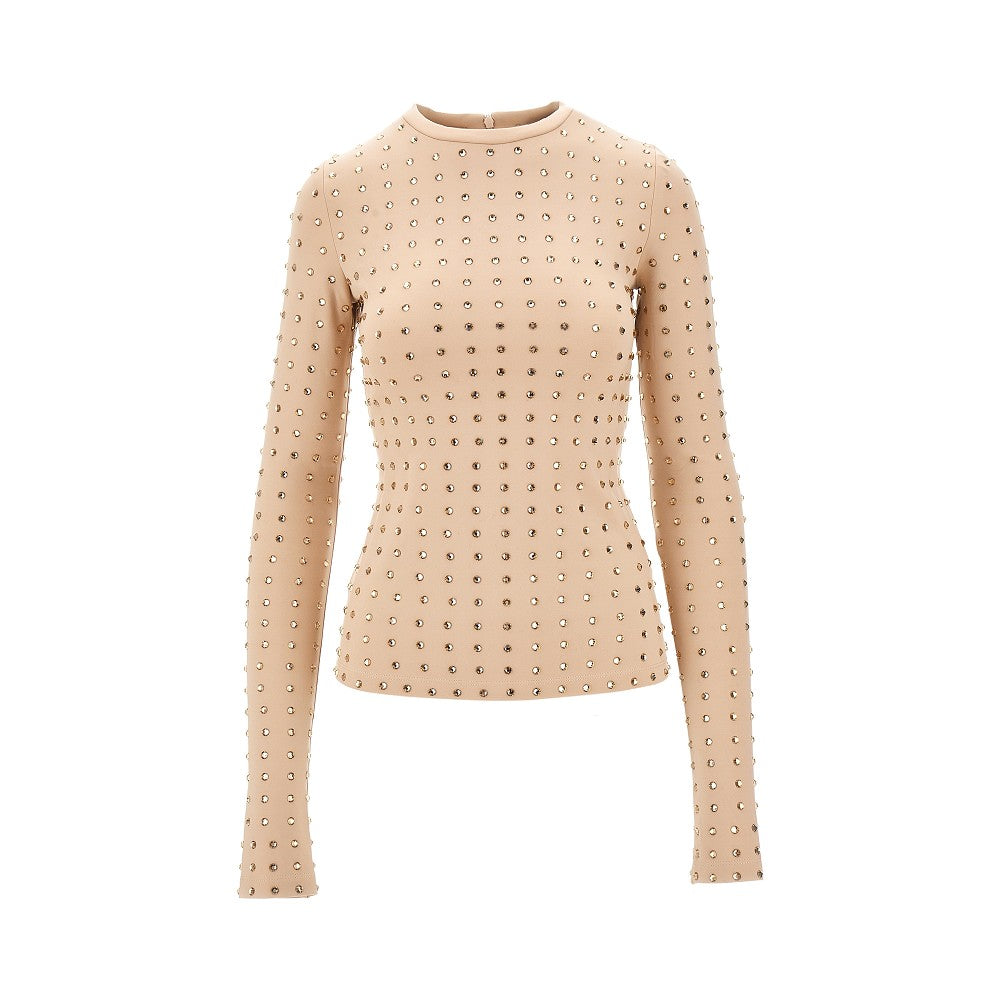 Scuba jersey top with crystals