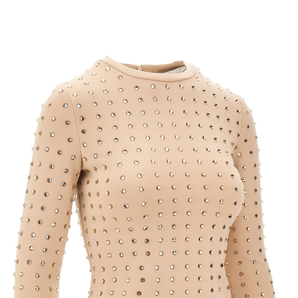 Scuba jersey top with crystals