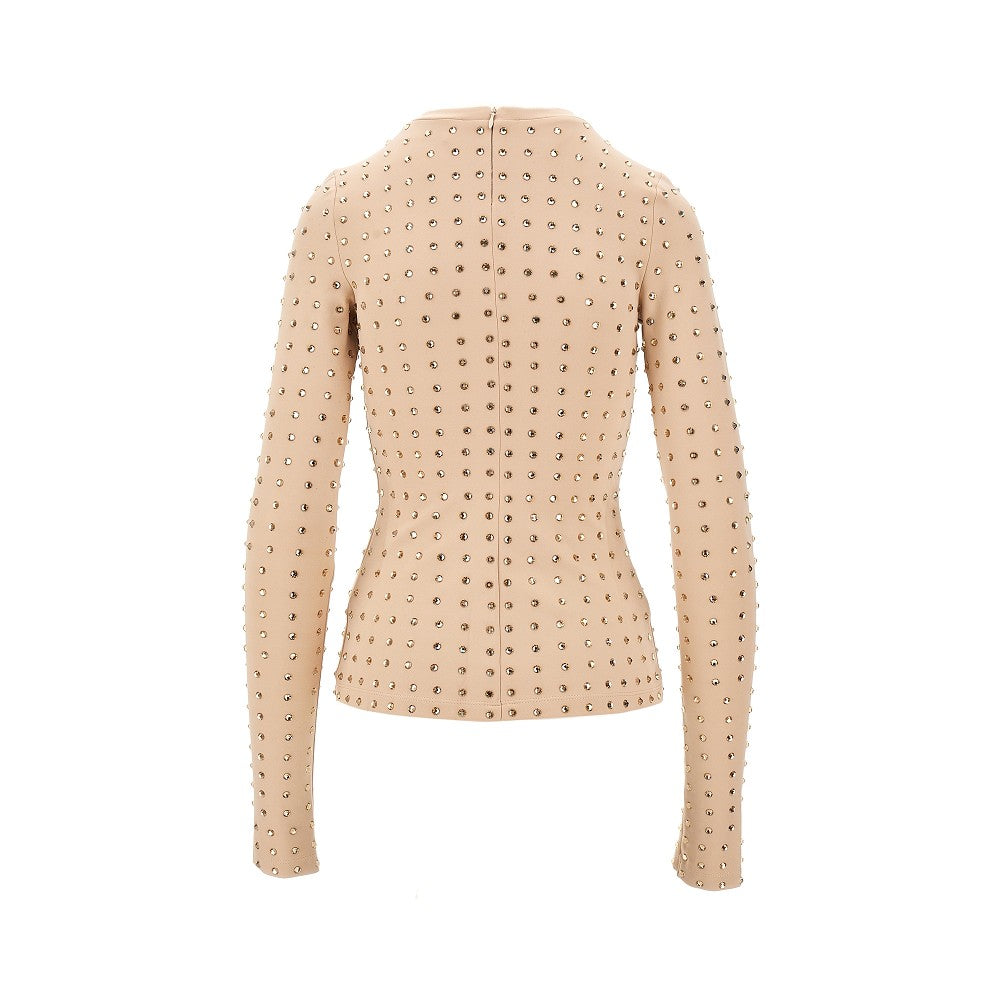 Scuba jersey top with crystals