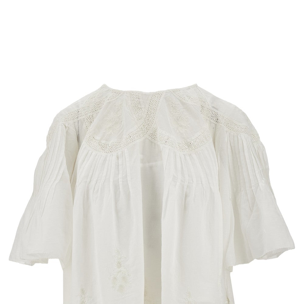 Blusa ricamata in cotone