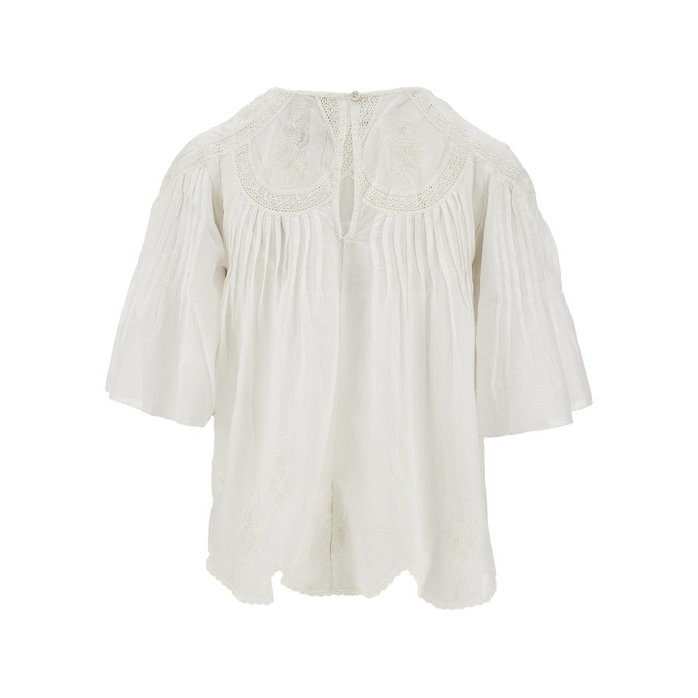 Blusa ricamata in cotone