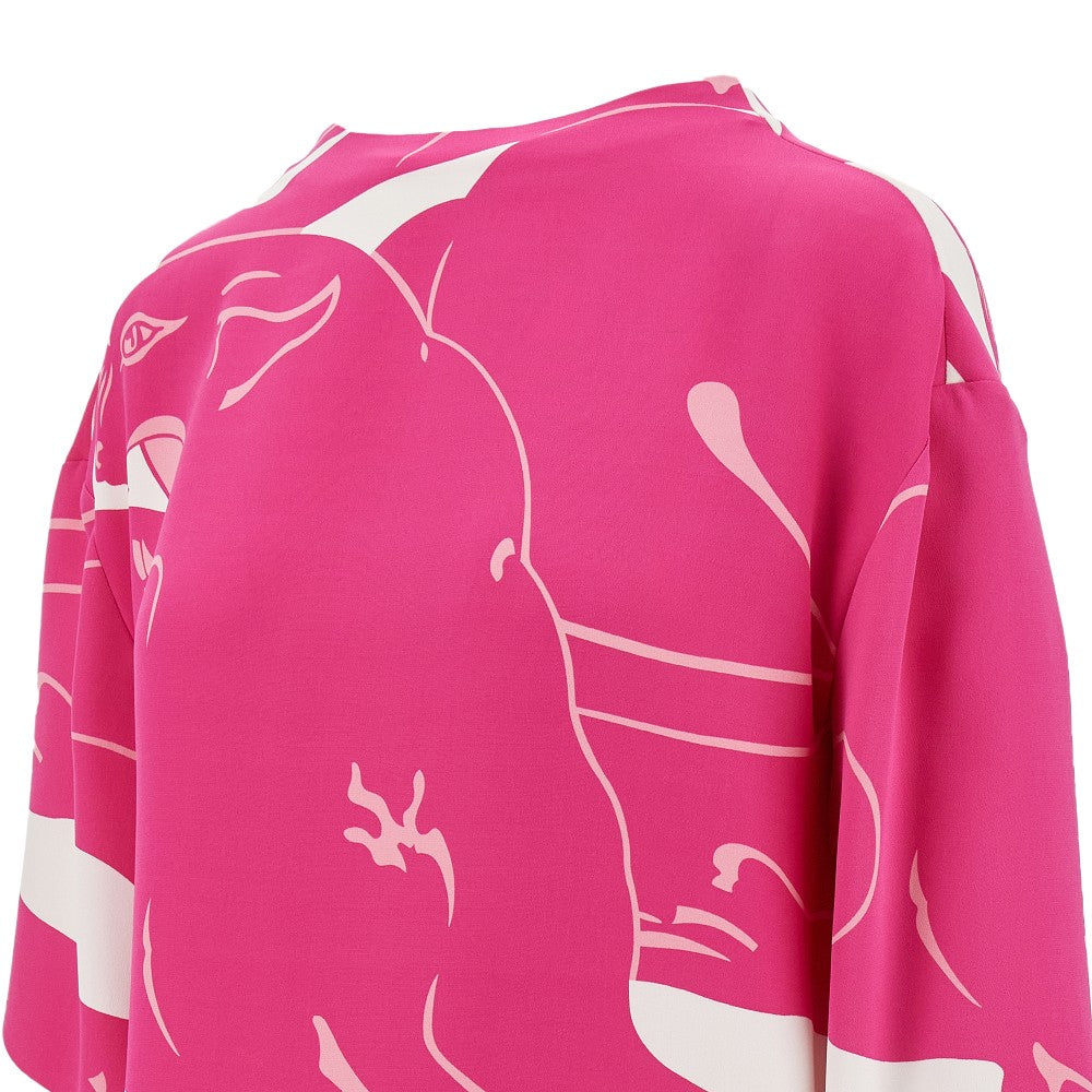 Blusa in Cady Panther