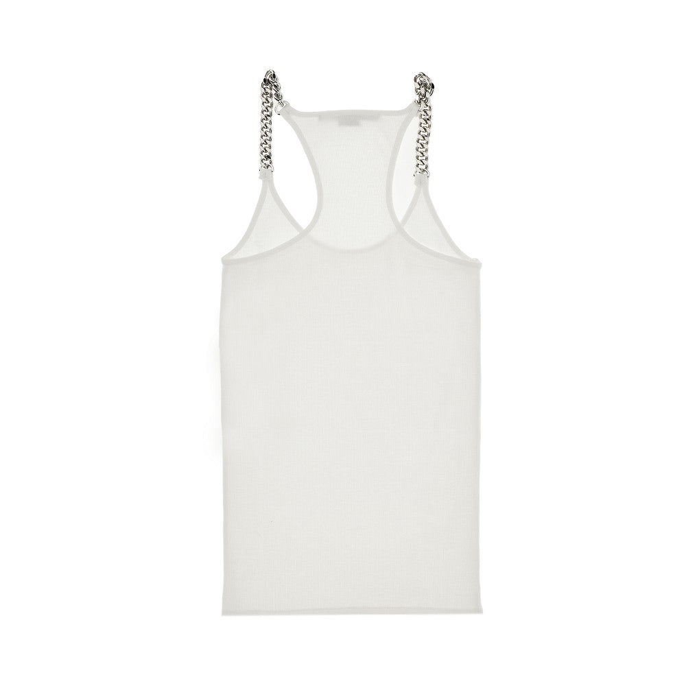 Ribbed tank top with chain straps