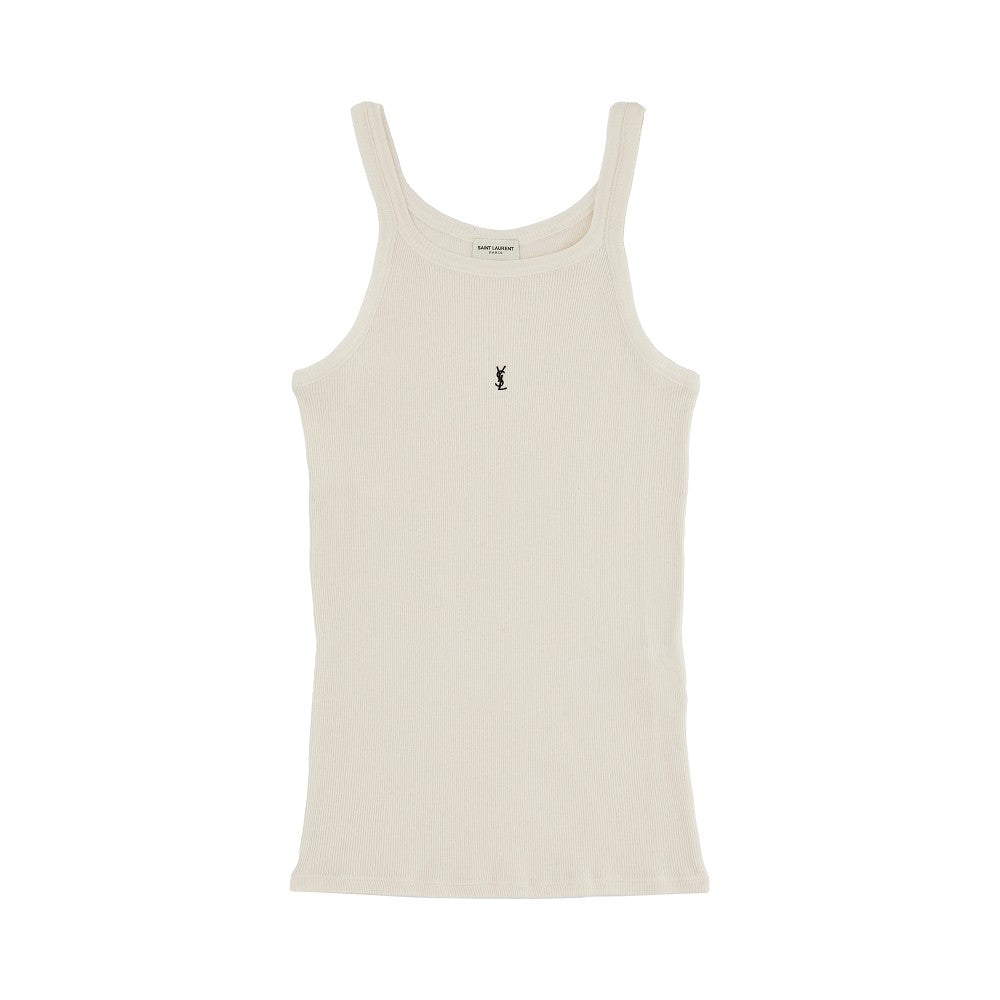 Ribbed jersey Monogram tank top