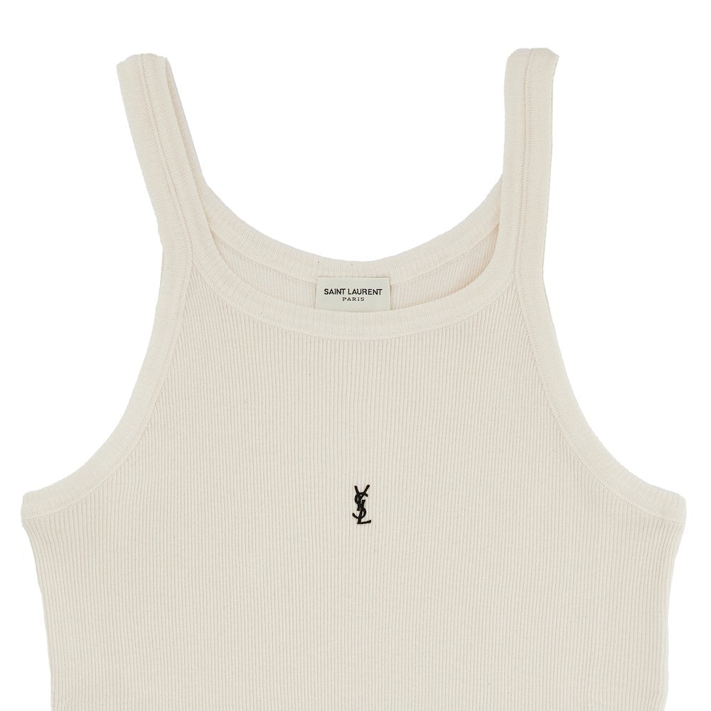 Ribbed jersey Monogram tank top
