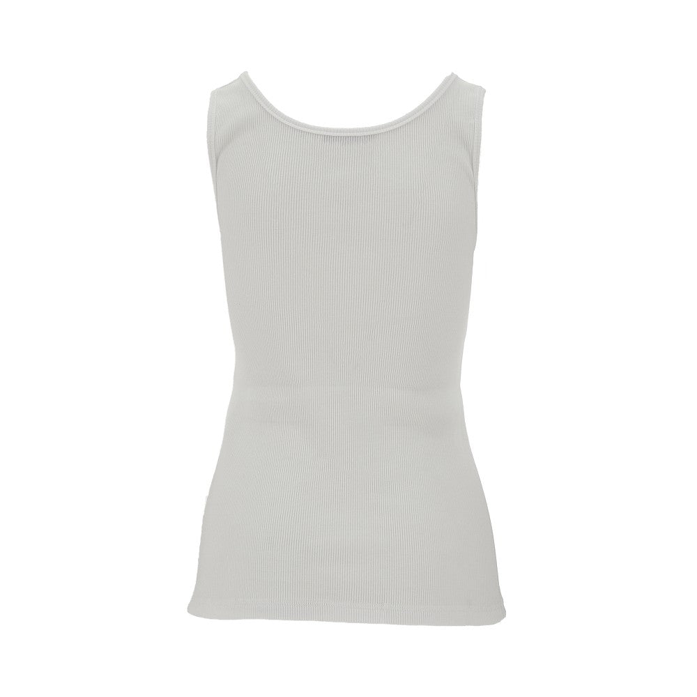 Logo print ribbed tank top