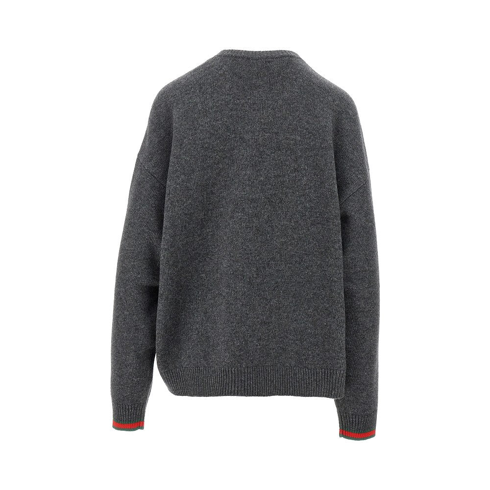Pullover oversize con finiture Web