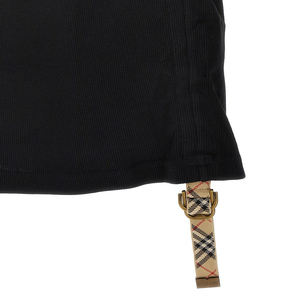 Ribbed tank top with Check ribbons