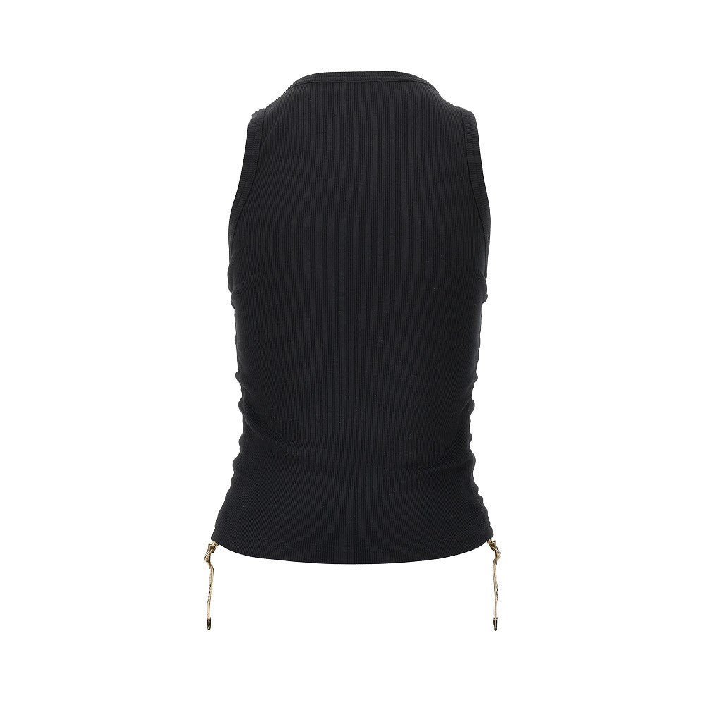 Ribbed tank top with Check ribbons