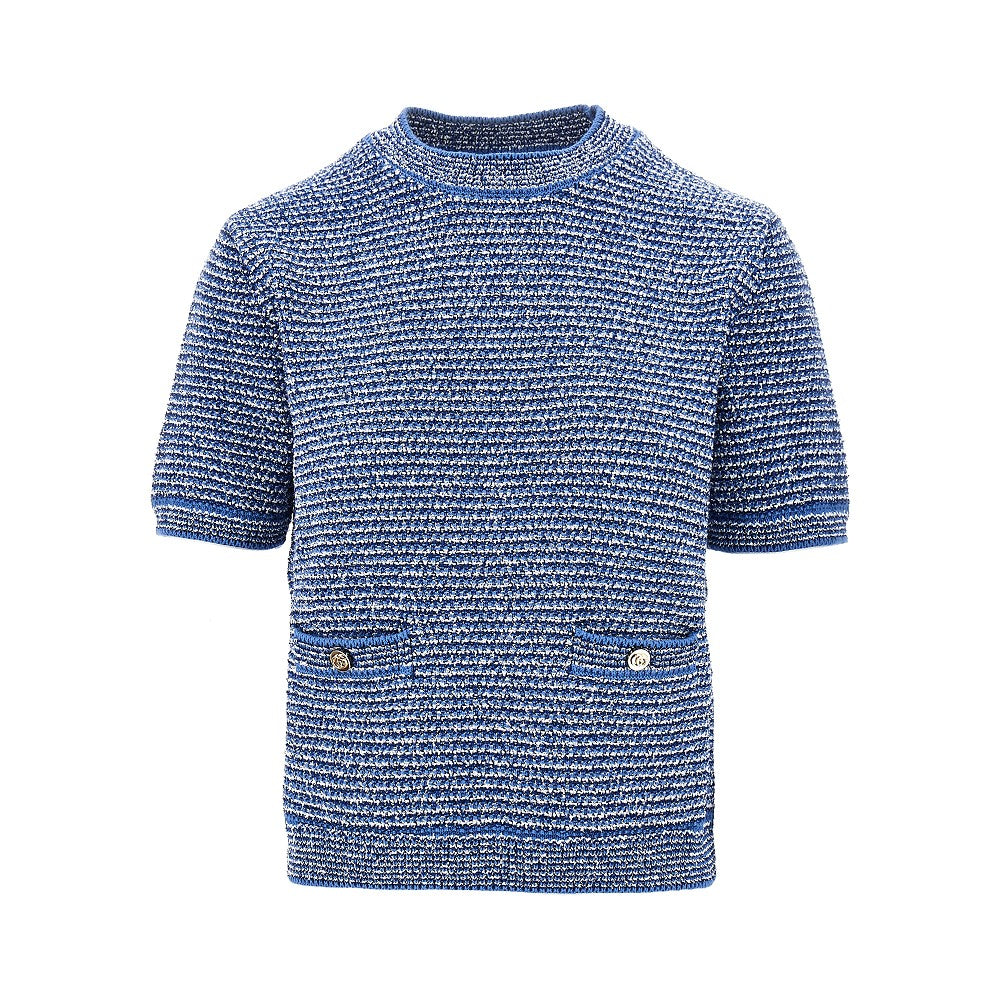 Top a manica corta in maglia