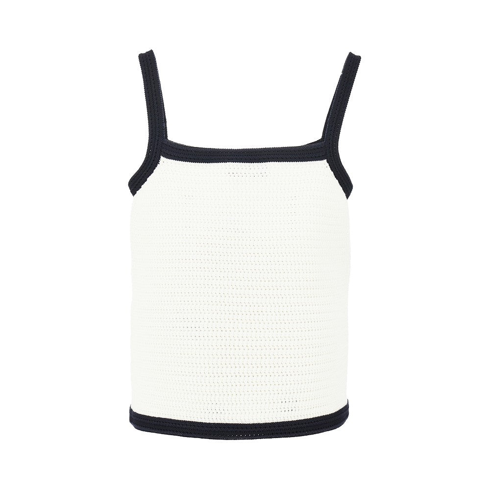 Top in maglia con finiture a contrasto