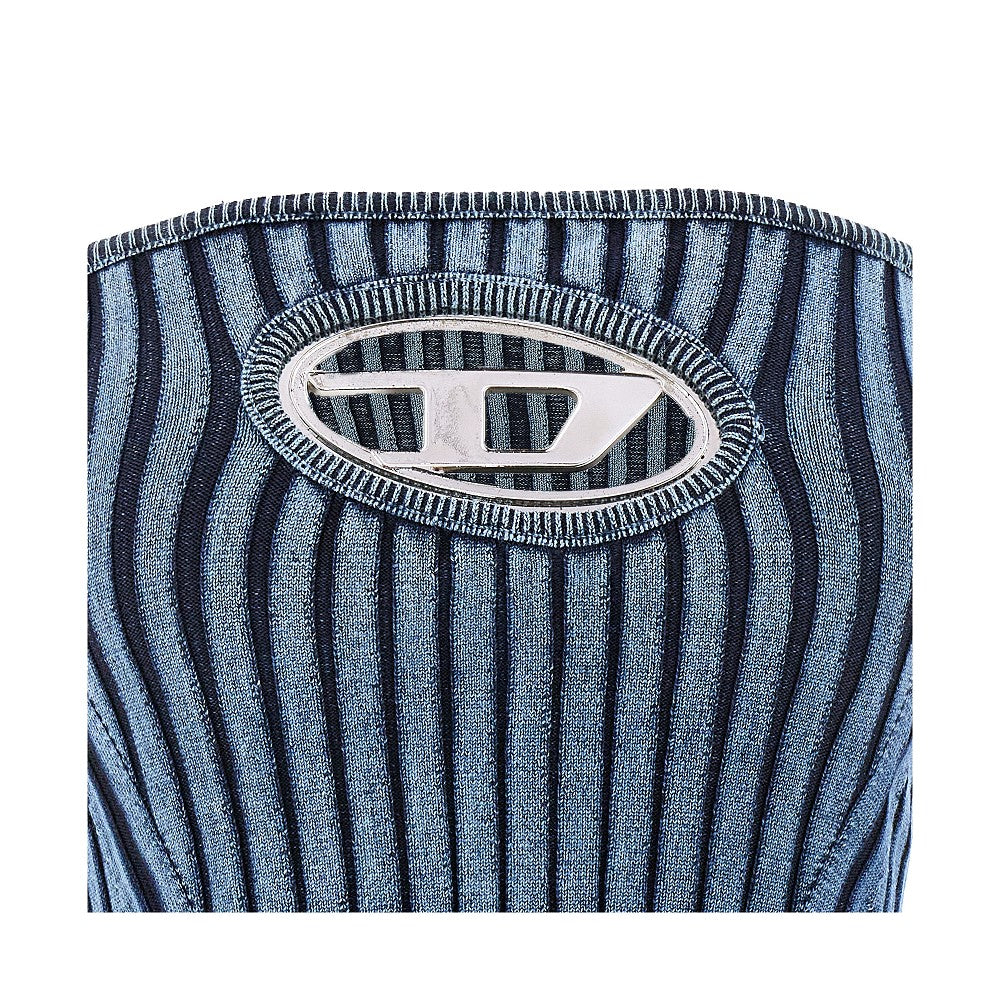 Top a costine con intarsio Oval D