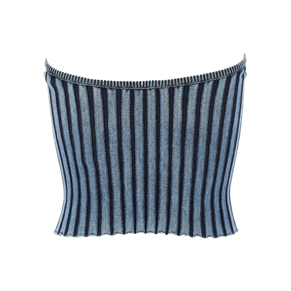 Top a costine con intarsio Oval D