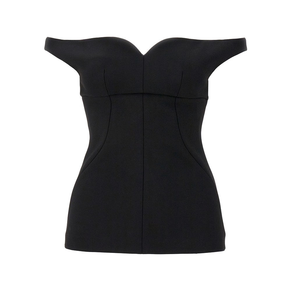 Off-the-shoulder crepe top