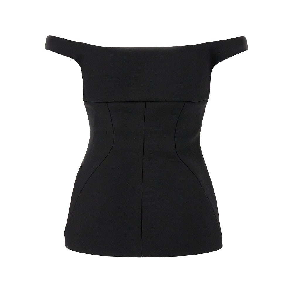 Top off-the-shoulder in crepe