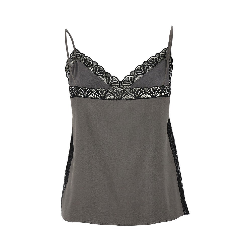 Top in raso con pizzo