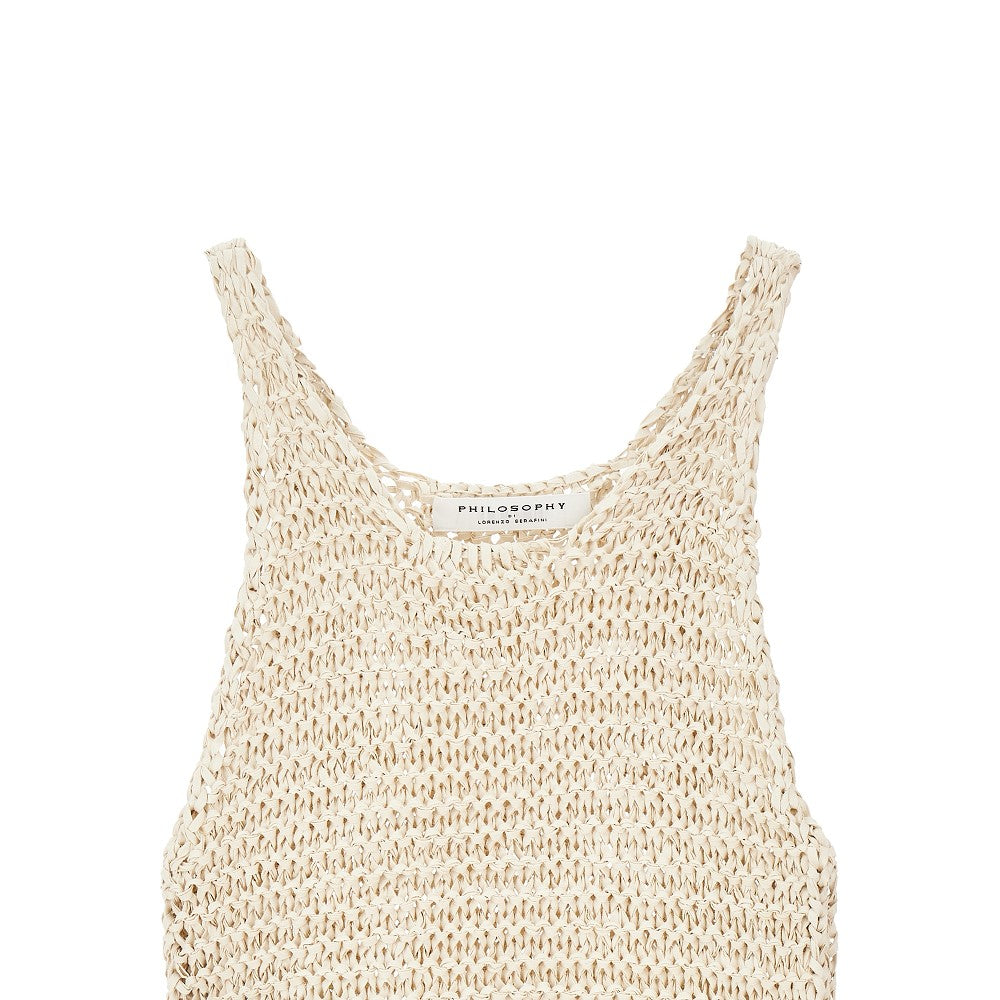 Fringed woven top