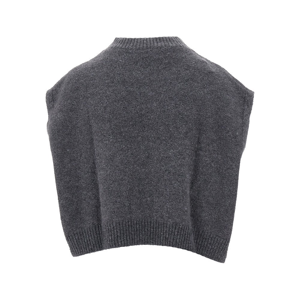 Wool-blend cropped vest