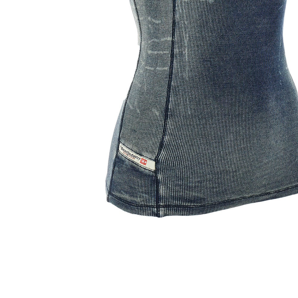 Bleach effect ribbed tank top