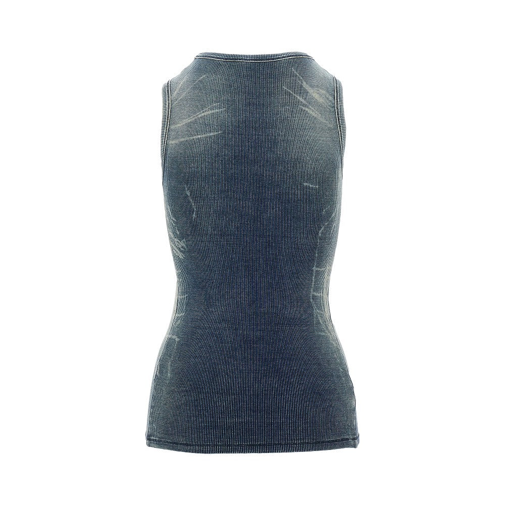 Bleach effect ribbed tank top