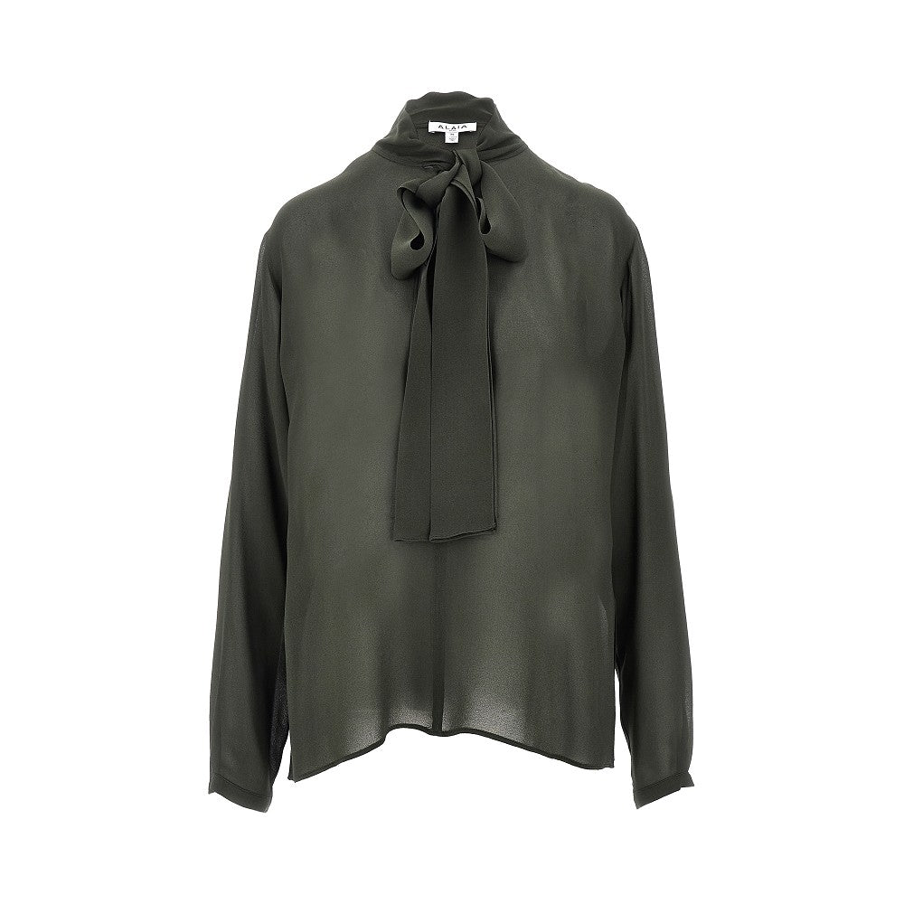 Camicia in georgette con collo lavalliere