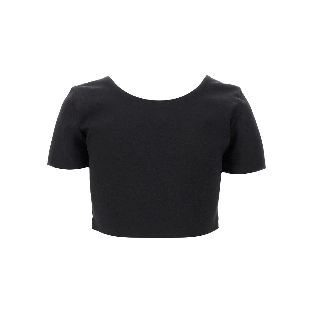 T-shirt cropped in jersey modellante