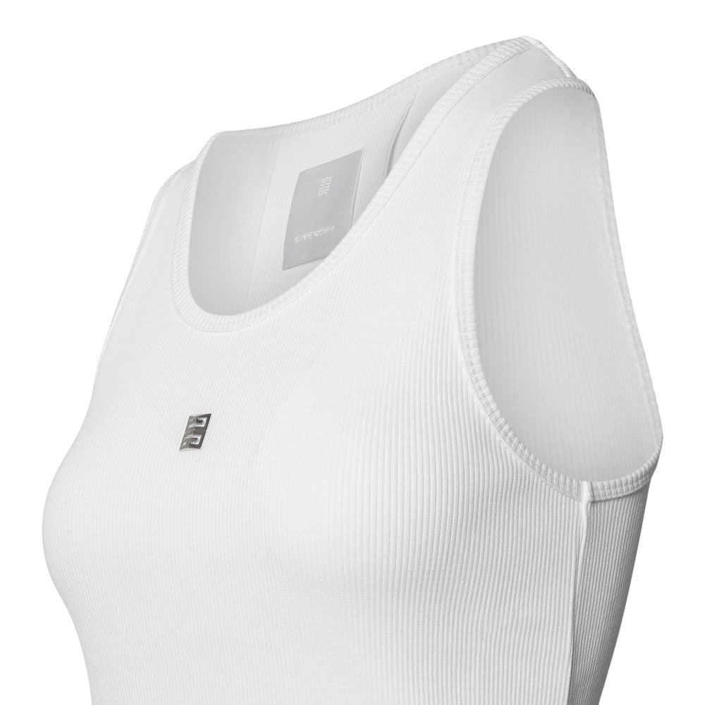 Ribbed tank top with logo detail