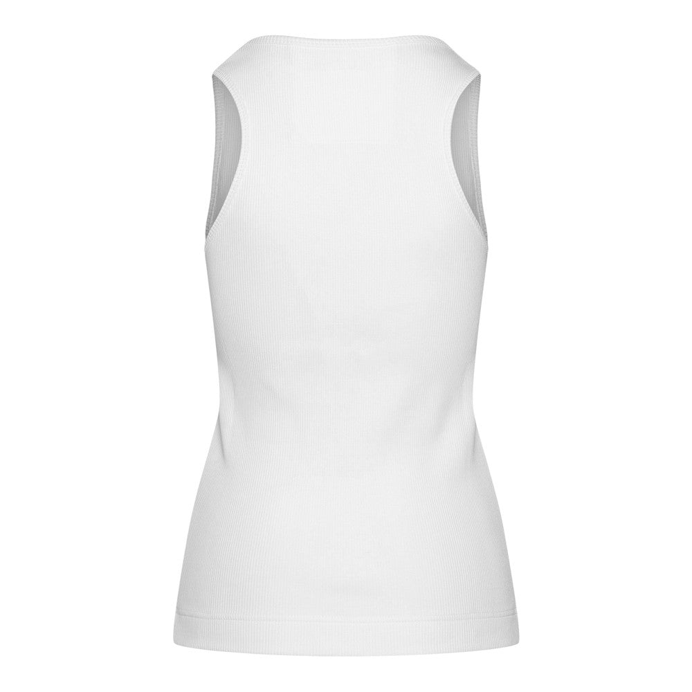 Ribbed tank top with logo detail