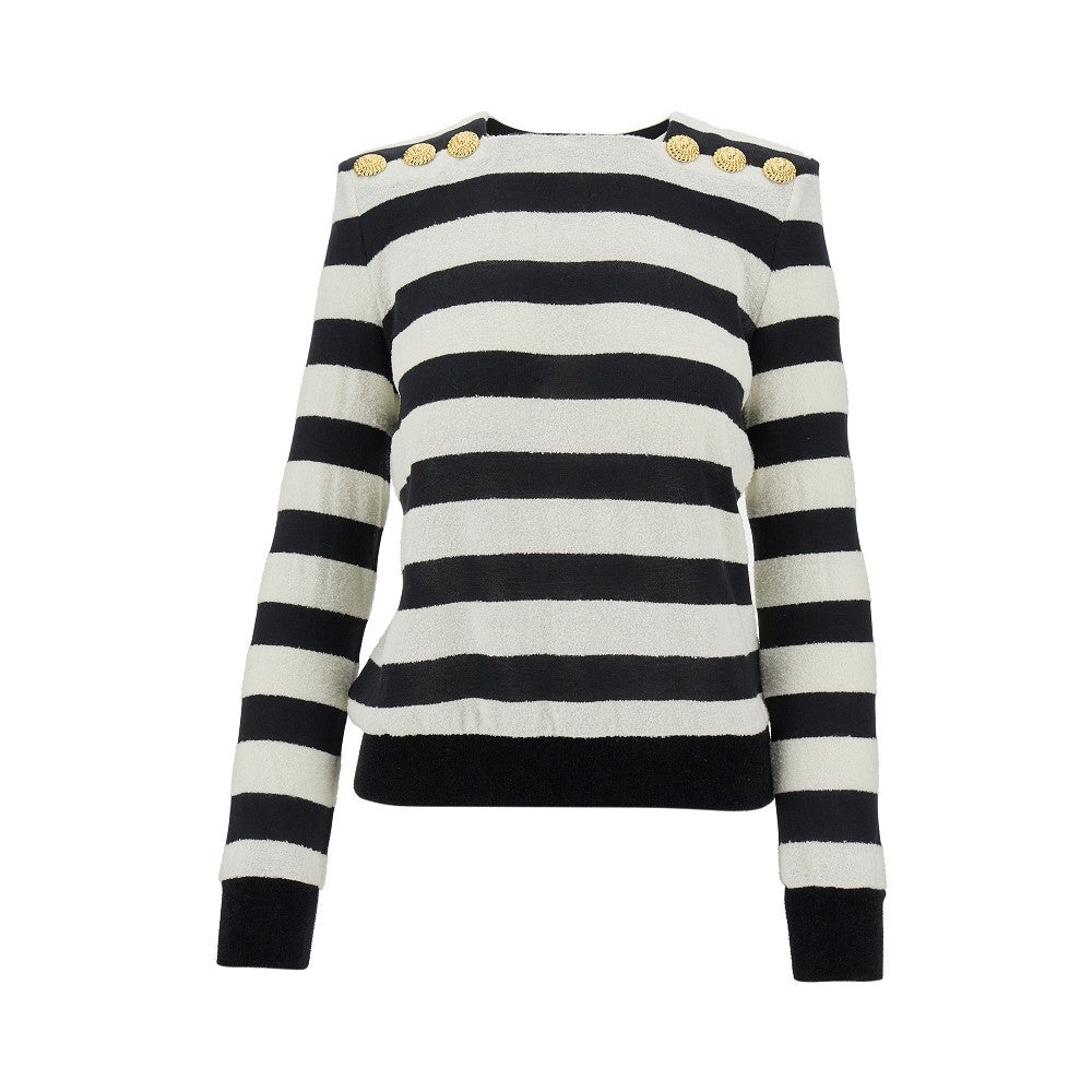 Striped sweater with padded shoulders